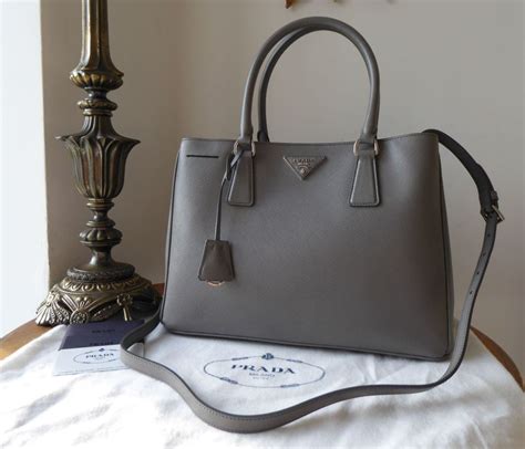 prada saffiano lux tote pale grey|Prada saffiano shoulder bag review.